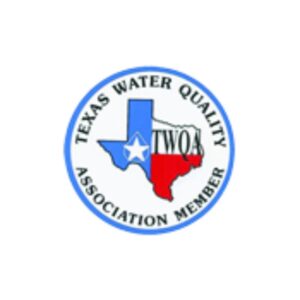 circular Texas Water Quality Association member logo with the state of Texas inside of it