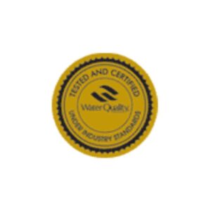 black and gold icon for tested and certified water quality