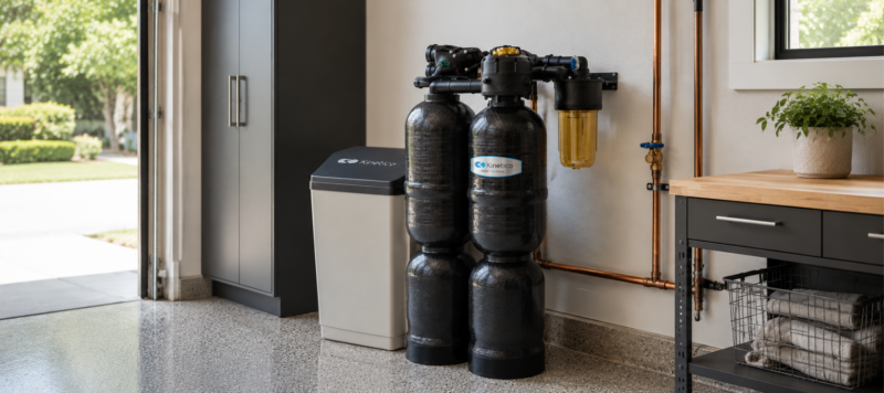 Water filtration system in garage